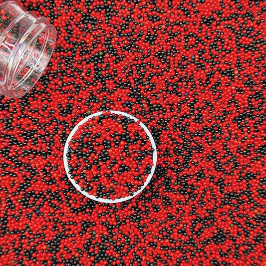 EPHVODI Black Red Halloween Sprinkles Nonpareils Sprinkles Edible Mini Pearl Sprinkle for Cake Decorations, Baking, Ice Cream, Cookies, Donuts and Lollipops - 2mm Sugar Pearls 3.88oz
