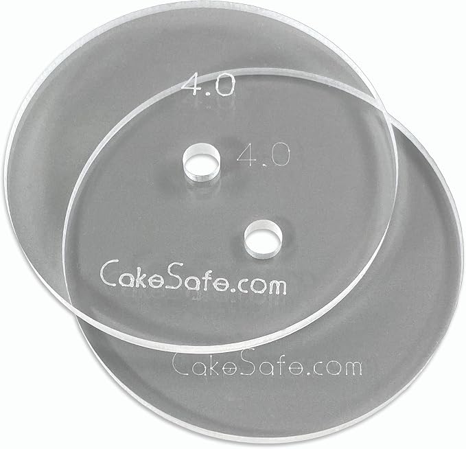 CAKESAFE – 2-4” Clear ¼” Acrylic Disks – Perfect Icing Tool to Smooth the Buttercream on Your Cakes