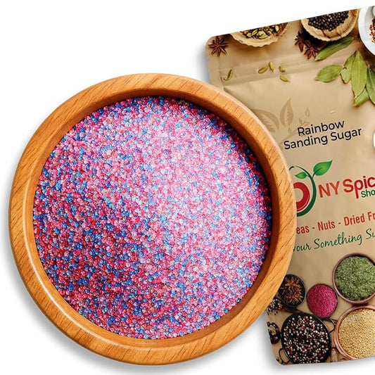 NY Spice Shop Rainbow Sanding Sugar - 4 Ounce Sweet Colorful Edible Sprinkles For Candy Dish - Sugar Sprinkles For Cake Decorating Cookies Basket & Dishes