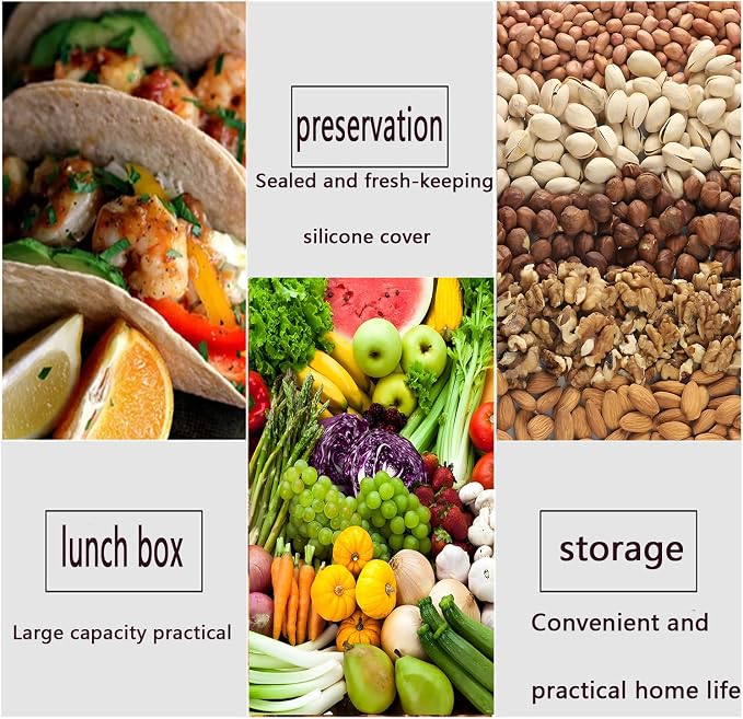 4pcs set with lid food storage container， Stackable Airtight Food Storage Containers – BPA-Free Salad Bowls with Lids – Microwave & Dishwasher Safe Meal Prep Container Set of （400-2200ml