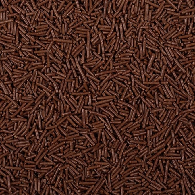 Chocolate Jimmies Sprinkles, Edible Brown Sprinkles for Baking Topping, Cupcakes, Cookies, Ice Cream & Cake Decorating, Christmas Halloween Year-Round Party Supplies
