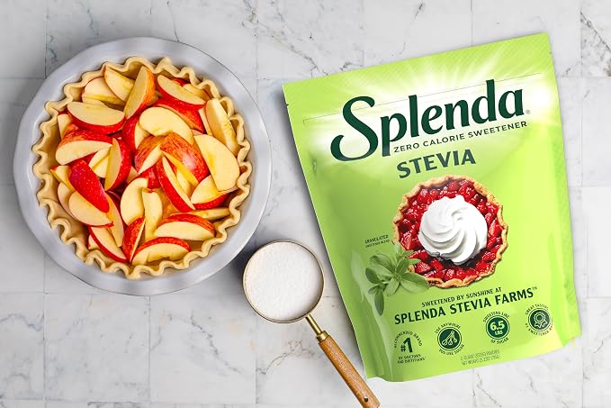 SPLENDA Stevia Zero Calorie Sweetener for Baking, Plant Based Sugar Substitute Granulated Powder, Resealable Twin Pack Bags, 25.22 Ounce (Each Pouch: 12.61 oz)