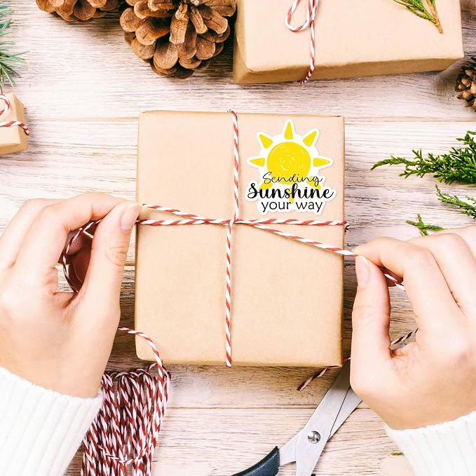 500pcs Sending Sunshine Your Way Stickers, Sun Stickers Roll, Cute Happy Mail Envelopes Seals, Small Business Boutique Handmade Packaging Labels