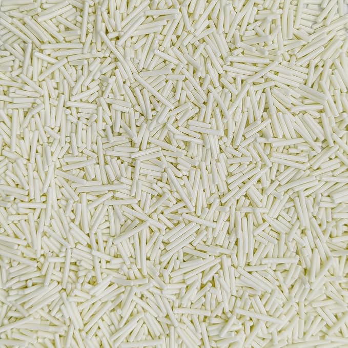 White Jimmy Sprinkles Edible Mix Size Jimmies Cake Decorations Soft Jimmies for Topping Ice Cream, Cookies, Cakes, Wedding Party, Valentine Christmas Supplies 3OZ