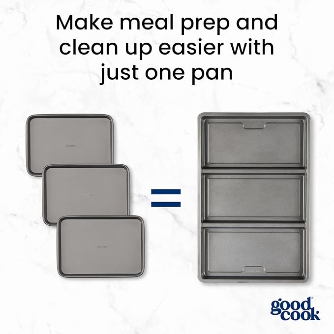 GoodCook Premium Nonstick Divided Baking Sheet, 11 x 17-Inch
