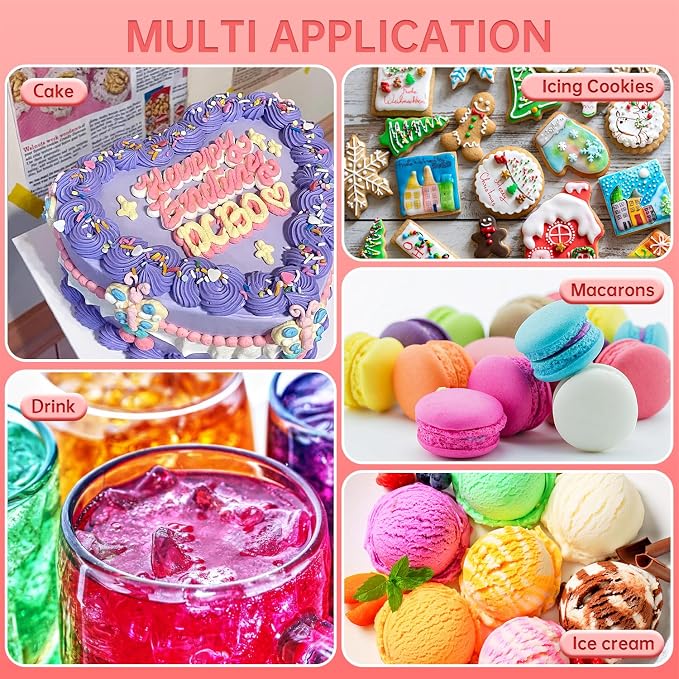 Gel Food Coloring Set - Pandalab 24 Colors x 0.7 oz Highly Concentrated Food Grade Cake Coloring, Vibrant Edible Gel Dye for Baking, Decorating Icing, Frosting, Fondant, Cookies, Macarons, DIY Crafts, 20ml/Bottle