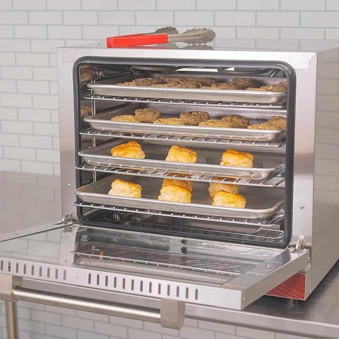 Kratos Commercial Oven, Half Size Countertop Electric Convection Oven with Steam Control, Stainless Steel, 208/240V (29M-059)