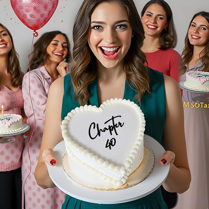 Chapter 40 Cake Topper – Acrylic 40th Birthday Cake Decoration for women and men, Happy 40 Cake Topper for Party, (chapter 40)