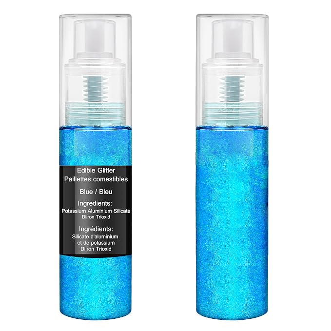 Edible Glitter Spray - 20g Luster Dust Edible Food Grade Glitter for Cake Decorating, Cocktails, Drinks - Shimmer Dust Powder Metallic Food Coloring Powder for Cookie, Candy, Icing (Blue)