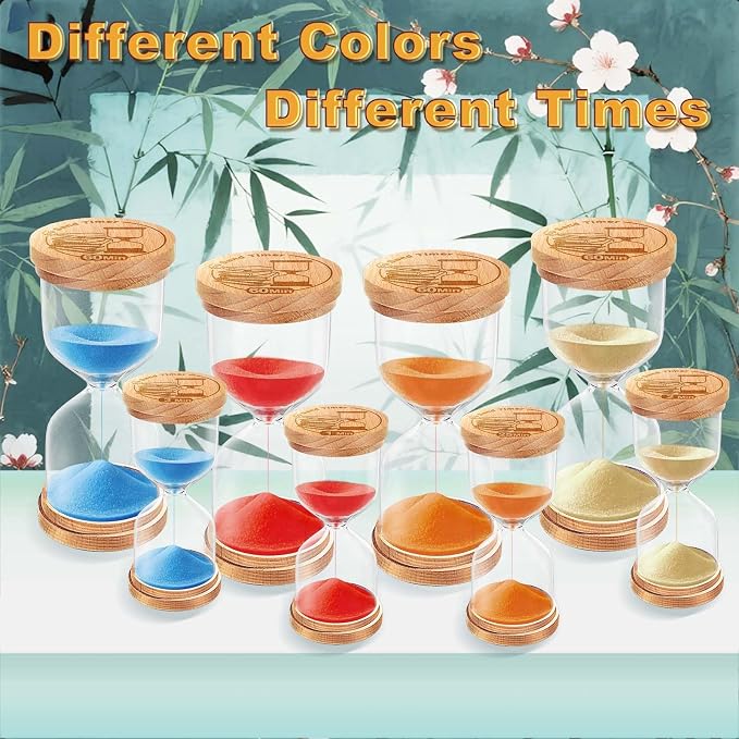 CNCJ 20 Minute Wooden Sand Timer, Hourglass Light Gold Small Sand Watch for Desk Decor Kitchen Classroom Office Study Home Decoration