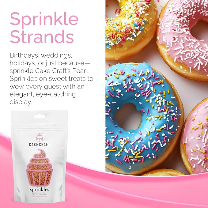Cake Craft Sprinkles – 3-Pack (100g Each) | Decorating Cakes, Cupcakes, Cookies & More | Orange – Jimmies