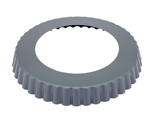 Matfer Bourgeat Exopan Steel Tart Mold with Removable Bottom, Nonstick, Fluted, 11"