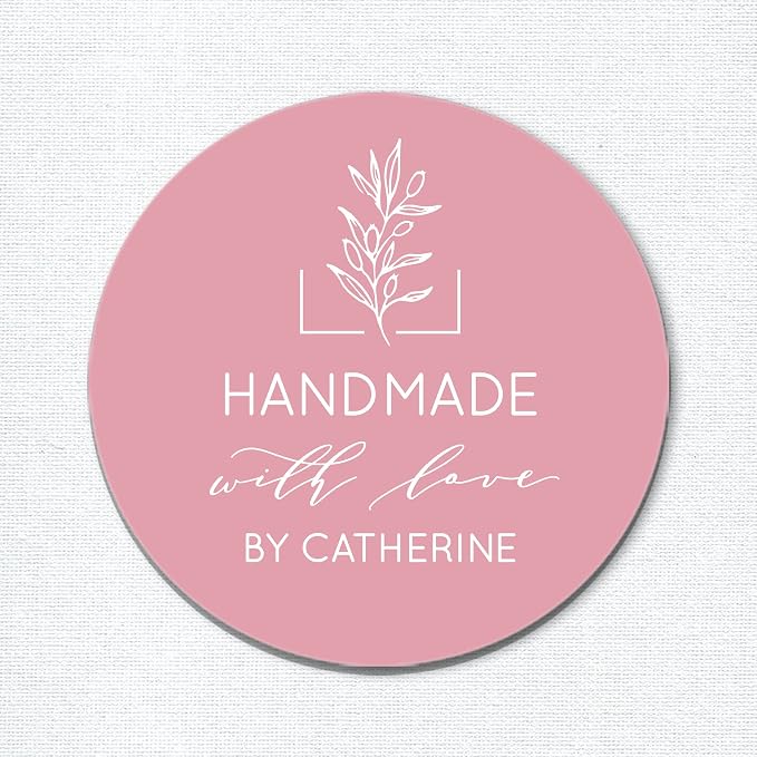 Made with Love Stickers, Handmade Gift Stickers, Personalized Food Labels, Favor Labels, Baked Good Stickers