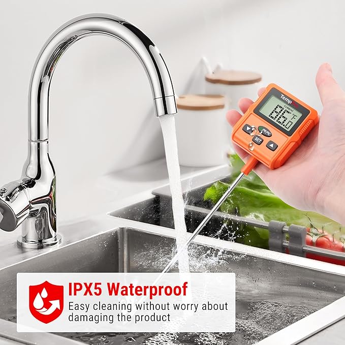 TempPro TP511 Digital Candy Thermometer with Pot Clip, Programmable Instant Read Food Meat Thermometer with 10'' Long Probe for Baking Grilling Oil Deep Fry Fathers Day Gift (Previously ThermoPro)