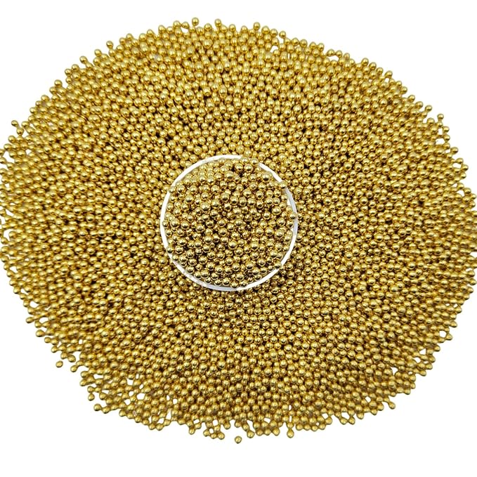 EPHVODI Gold Sprinkles Christmas Nonpareils Sprinkles Edible Mini Pearl Sprinkle for Cake Decorations, Baking, Ice Cream, Cookies, Donuts and Lollipops - 2mm Sugar Pearls 3.88oz