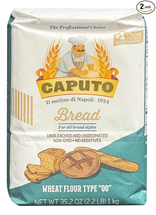 Antimo Caputo "00" Bread Flour 2.2LB - Pack of 2 - Best for Artisanal breads, Ciabatta, Focaccia, and Rustic Italian Breads with a Crisp, Golden Crust