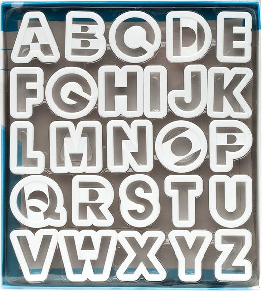 Ateco Alphabet Cookie Cutter Set,White 2-Inches