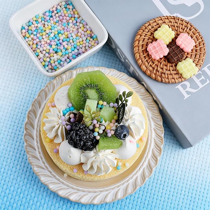Pastel Sprinkles for Cake Decorating, 7.8oz Macaron Pearl Sprinkles 4 Sizes Mix for Cake Cupcake Cookie Baking Donuts Ice Cream Toppings