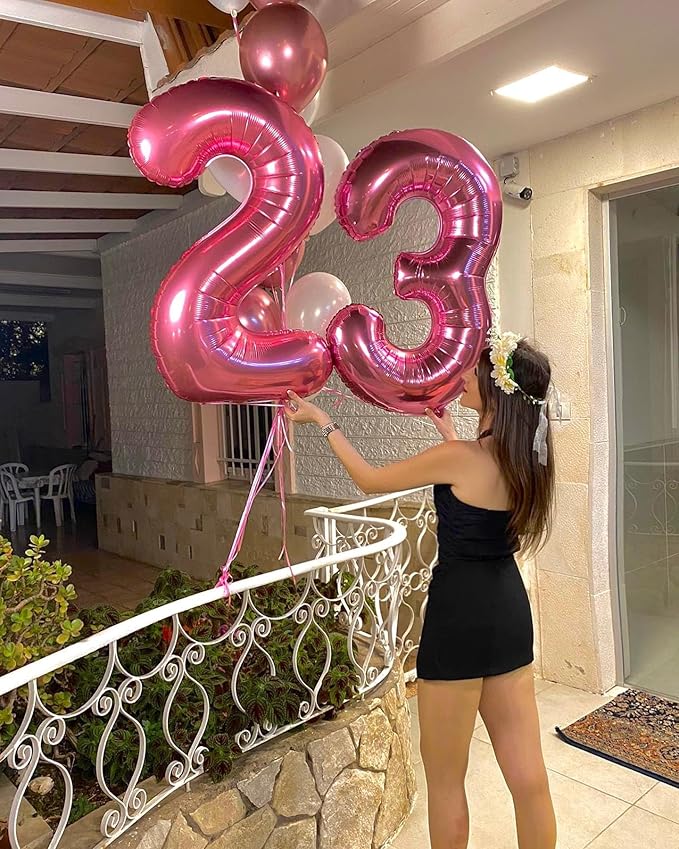 Pink Number 0 Balloon 40 Inch, 0 Balloon Number for 10th 20th 30th 40th 50th 60th Birthday Decorations, Pink Party Supplies