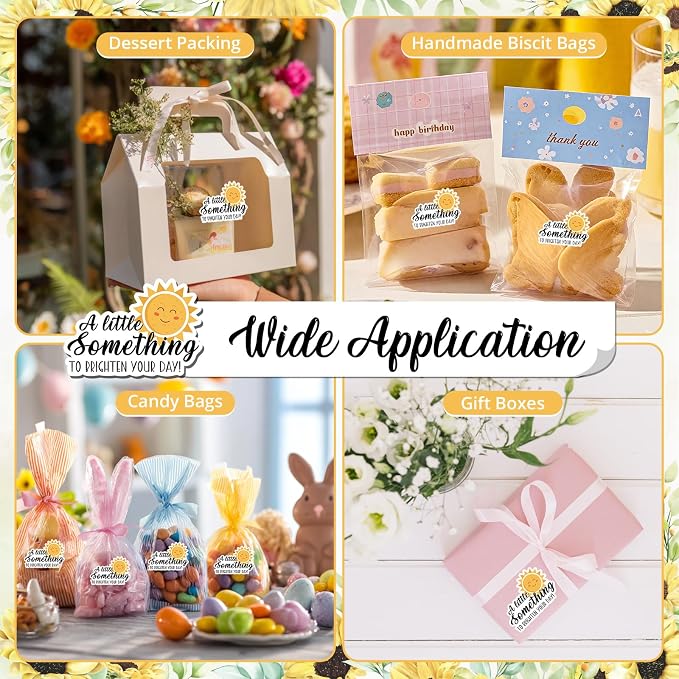 A Little Something to Brighten Your Day Cute Thank You Stickers, Small Business Online Retailers Bakeries Packaging Stickers, Christmas, Thanksgiving Day, Birthday Party Favors Labels Gifts