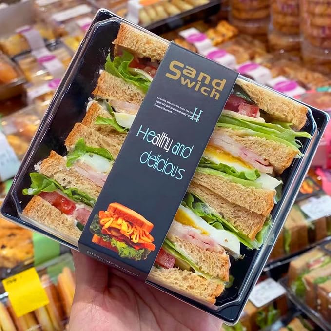 Ocmoiy Small Charcuterie Boxes with Clear Lids, To Go Paper Disposable Food Containers, 5 Inches Bakery Dessert Boxes for Sandwich, Cookie, Pastry, Cake Slice (Black, 50ct)