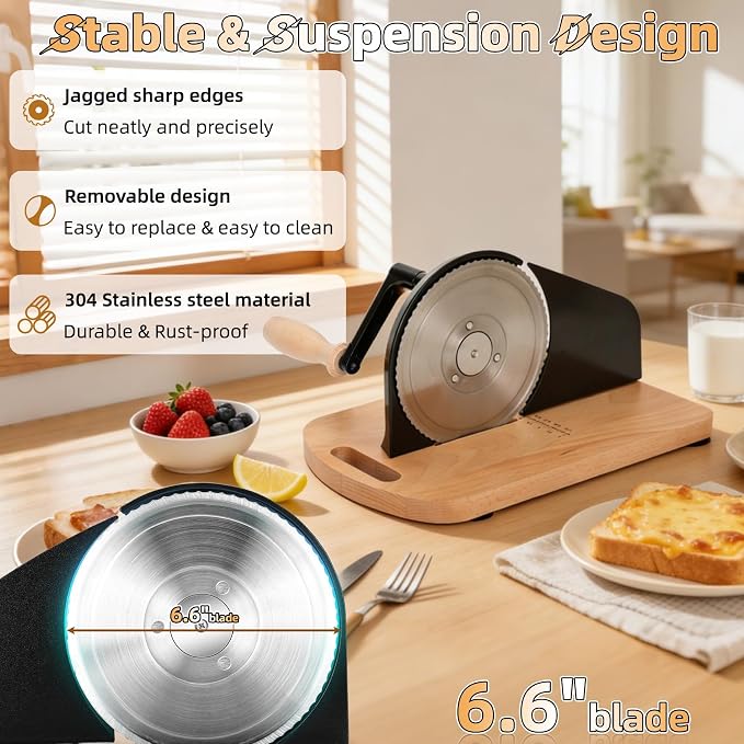 Manual Bread Slicer for Homemade Bread, Sourdough Bread Slicer with 20 Bags and Acrylic Cover, Adjustable Thickness Bread Cutter, Bread Knife with Scale Lines for Sandwiches, Toast, Bagel, Baguette