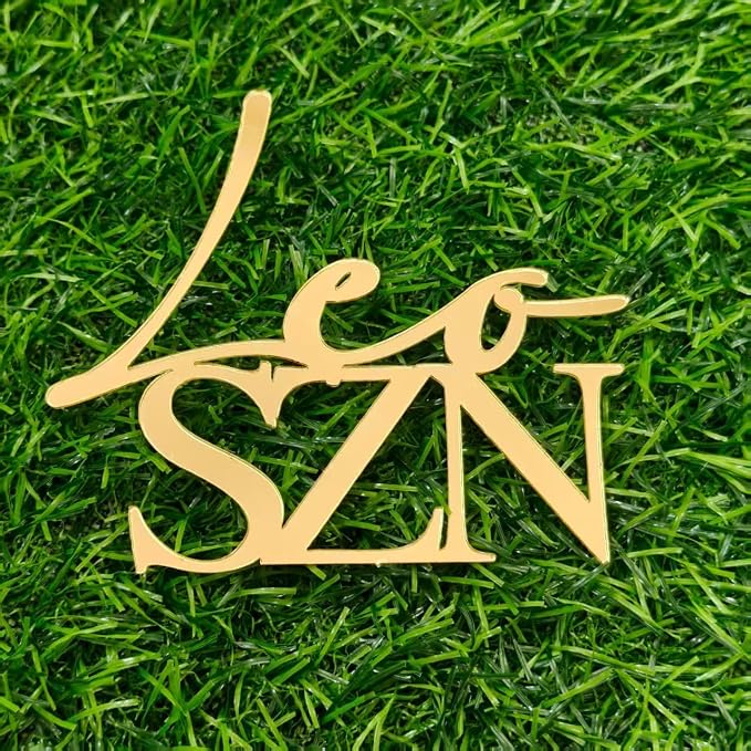 Gold Acrylic Leo SZN Cake Topper, Constellation Birthday Cake Topper, Leo Season Decorations for July and August Zodiac Themed Party, Horoscope Birthday Decoration