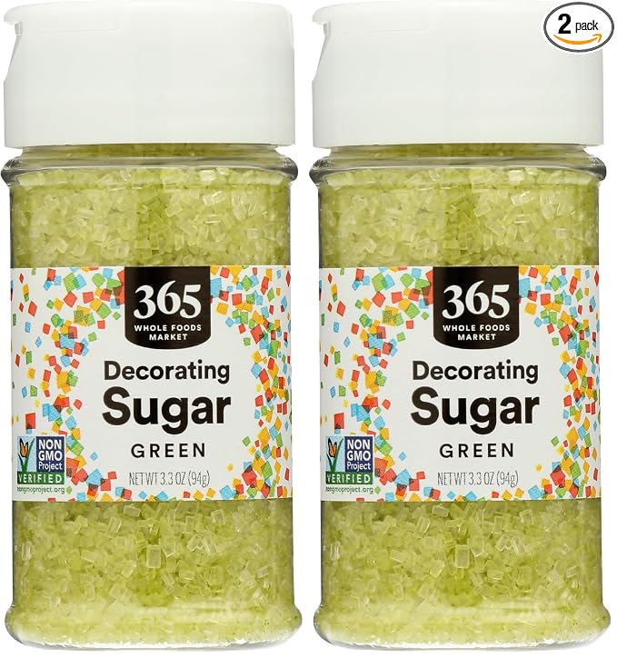 365 by Whole Foods Market, Green Decorating Sugar, 3.3 Ounce (Pack of 2)