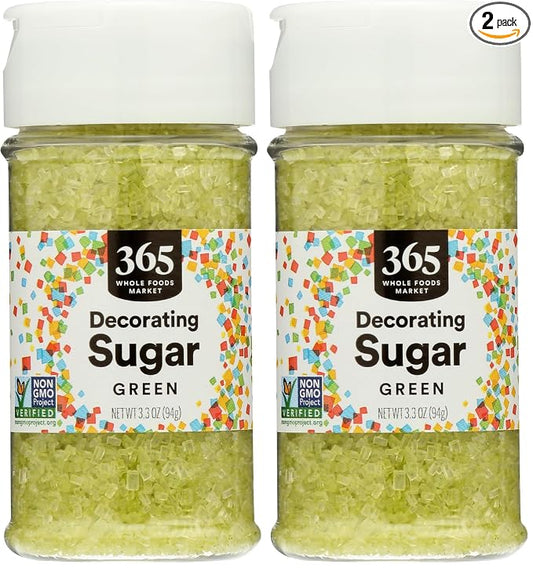 365 by Whole Foods Market, Green Decorating Sugar, 3.3 Ounce (Pack of 2)