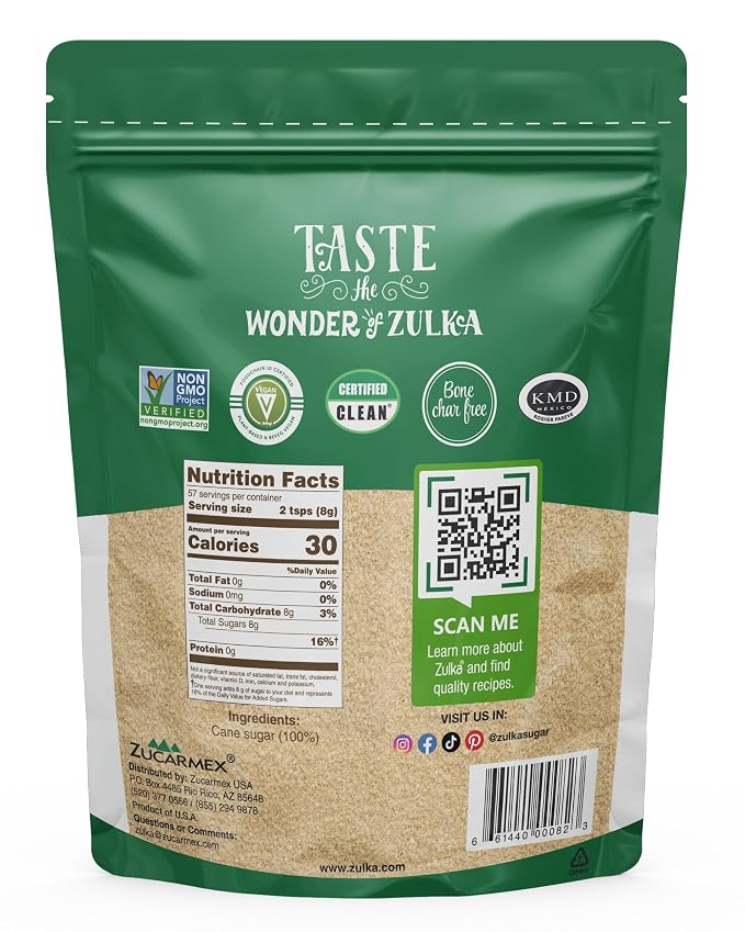 Zulka Azucar Morena Pure Cane Sugar 1lb
