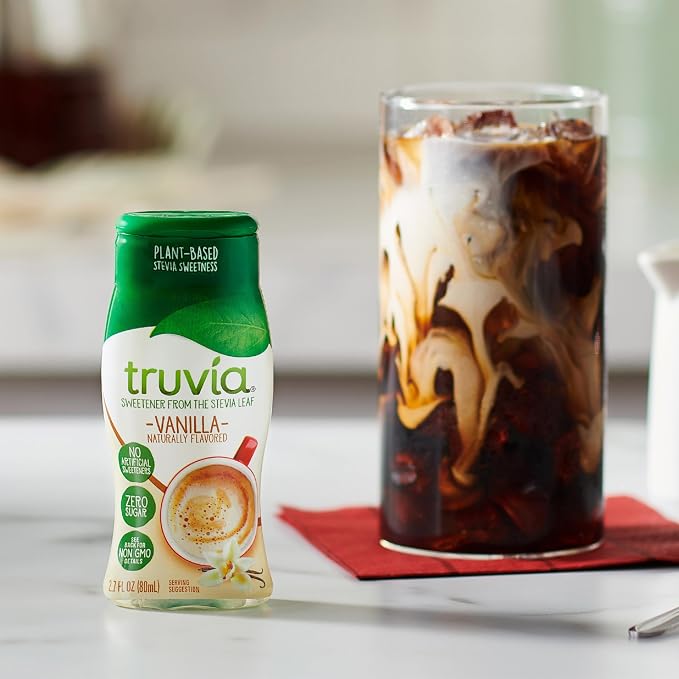 Truvia Zero-Calorie Liquid Sweetener from the Stevia Leaf, Vanilla Flavor, 2.7 Fl Oz Bottle