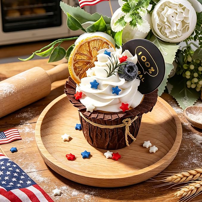Red White and Blue Sprinkles for Cake Decorating, 4.6oz Patriotic Stars 4th of July Sprinkles Sugar for Ice Cream Cupcakes Dounts Cookie Baking Topping