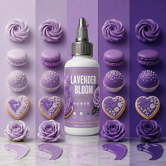 Confect Lavender Bloom Gel Food Coloring – Highly Pigmented Gel Based Food Color for Buttercream, Cakes, Cookies & Baking – 60mL / 2 FL OZ