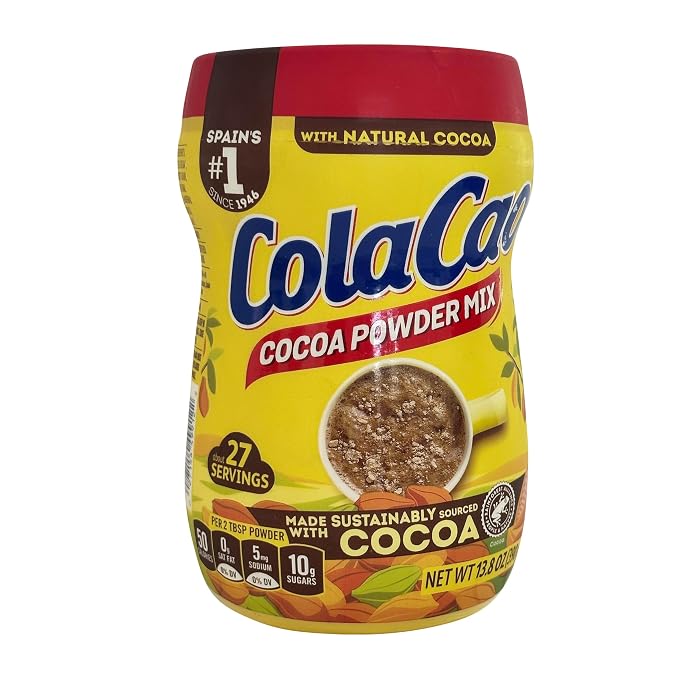 Cola Cao Cocoa Powder Mix 13.8 oz (390 g) per unit 1 PACK. Colacao chocolate drink mix. Colacao original España. Natural Cocoa with no additives. About 27 servings per unit. (1)