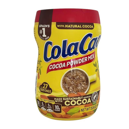 Cola Cao Cocoa Powder Mix 13.8 oz (390 g) per unit 1 PACK. Colacao chocolate drink mix. Colacao original España. Natural Cocoa with no additives. About 27 servings per unit. (1)
