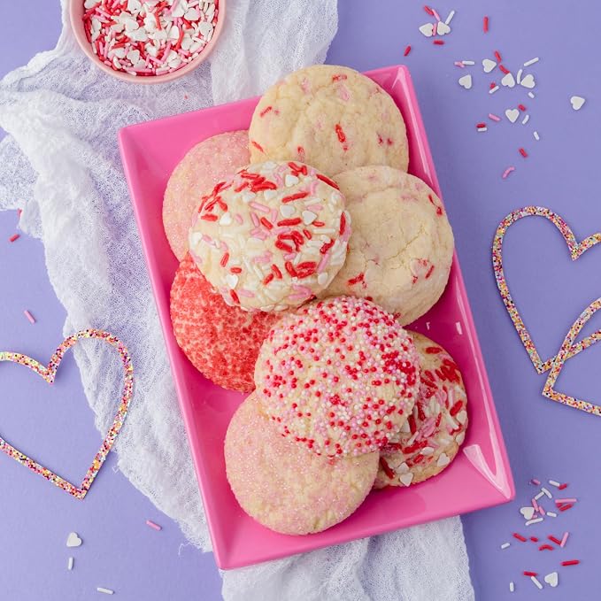 Sweets Indeed Sprinkles, 4 Pack, Edible Sprinkle Mix, Perfect for Cake Decorations, Baking, Ice Cream, Cookies, Cupcake Topper (Sweetheart)