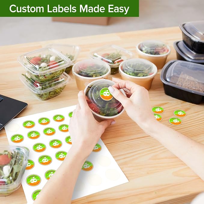 Custom Stickers, Personalized Vinyl Labels with Logo, Image or Text Waterproof Dishwasher Safe Business Sticker Labels, Heat & Cold Resistant, 6 Shapes + Custom Die Cut, Sizes 1"-10 inches