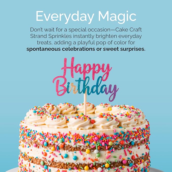 Cake Craft Sprinkles – 3-Pack (100g Each) | Decorating Cakes, Cupcakes, Cookies & More | Blue – Jimmies