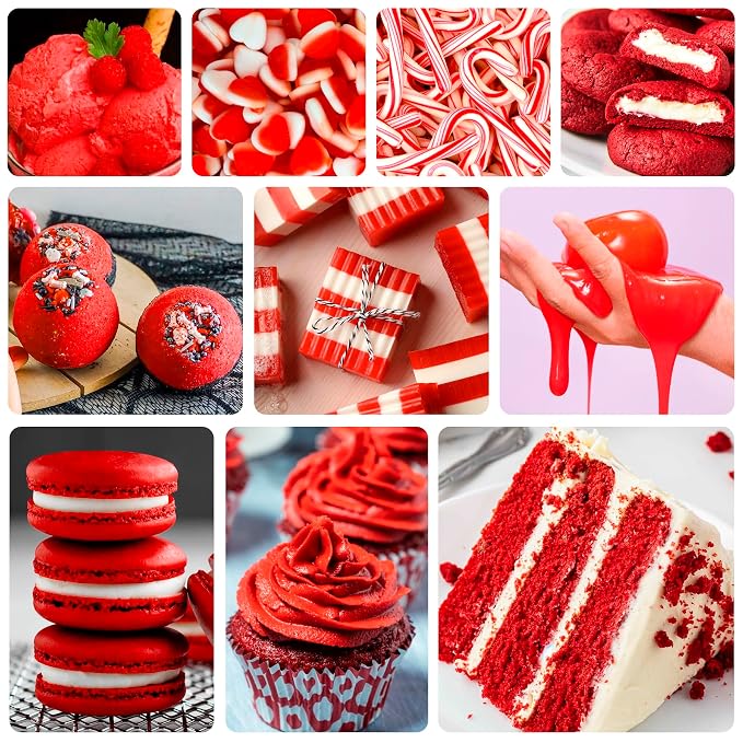 Red Food Coloring Liquid - Vibrant Liquid Icing Food Coloring Set for Baking, Cake Decorating, Easter Egg, Airbrush - Tasteless Food Dye for Fondant, Slime, DIY Crafts - 5.5 Fl.oz / 160ml Each