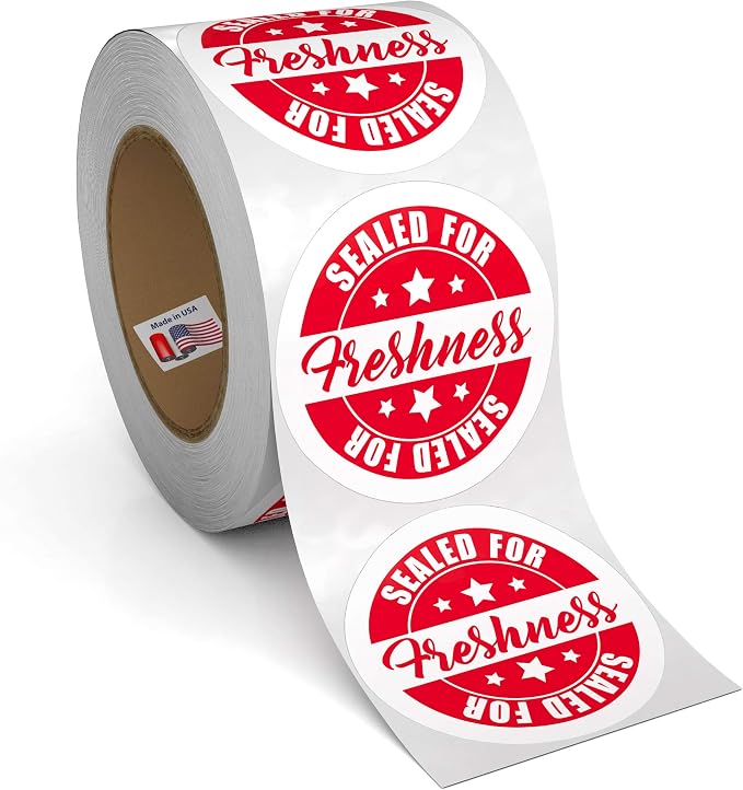 Food Delivery Tamper Evident Sealed for Freshness Labels - 500 Adhesive Stickers for Safe Food delivery (Circles 12 Pack)