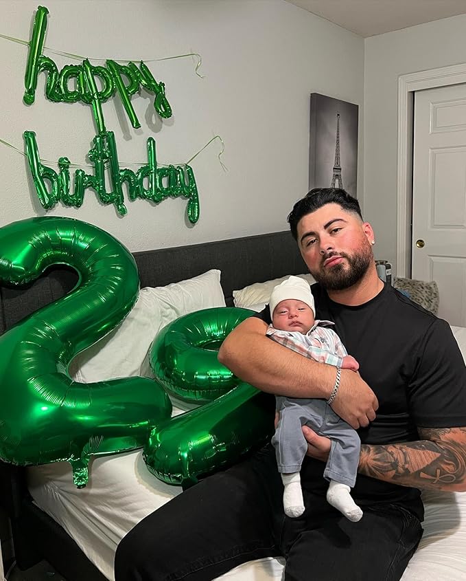 Dark Green Number 7 Balloon 40 Inch, 7th Birthday Party Decorations for Children, Giant 7 Foil Balloon for Party Supplies