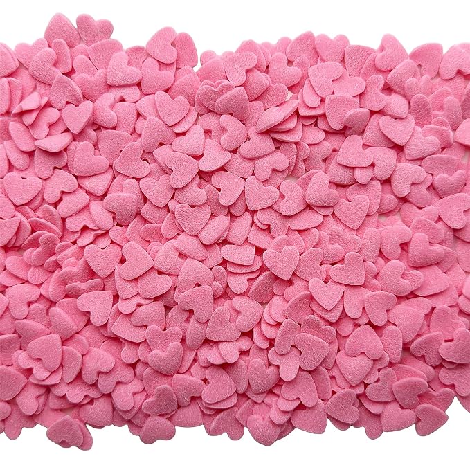 SE Si&Moos Jumbo Heart Sprinkles Jumbo Pink Hearts Edible Hearts Confetti for Decorating Valentines Cake Decorations Pink Sprinkles for Baking, Party Wedding Baby Shower Valentines Supplies 3.35 OZ