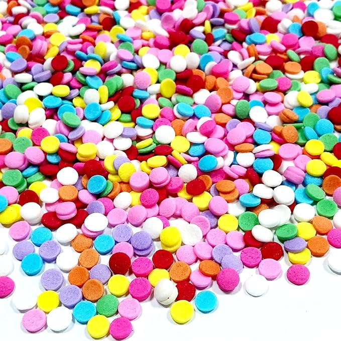 Homipooty Rainbow Round Sprinkles for Cake Decorating 100g/3.5oz Edible Confetti Sprinkles Mix for Baking, Ice Cream Toppings, Cupcakes, Cookies, Donuts