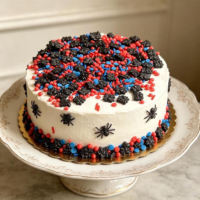 Sentovac Spiderman Sprinkle Edible Cake Decorations Red and Blue Sprinkle for Cake Cupcake Topper Cookie Baking Decorations Wedding Party Valentine Birthday Supplies