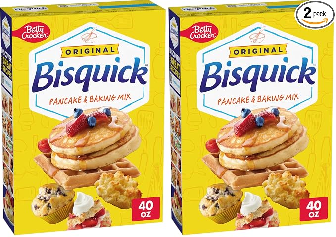 Betty Crocker Bisquick Pancake and Baking Mix,Original,Makes About 60 Pancakes,40 oz,(Pack of 2)