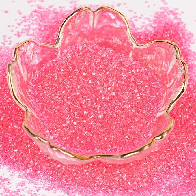 Twisweet Pink Sprinkles, Edible Sanding Sugar Crystals for Cake Decorating, Extra Fine Candy Sprinkles for Baking, Cupcake Topping Ice Cream Donut Cookies Decoration, Wedding Party Valentine Christmas Supplies (150g/5.3oz)