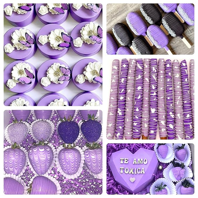 Purple Oil Based Food Coloring for Chocolate, Candy Melts, Donuts, Strawberries, Frosting, Cake, Professional Edible Dye for Baking - 80 Milliliters 2.7 Fl.Oz