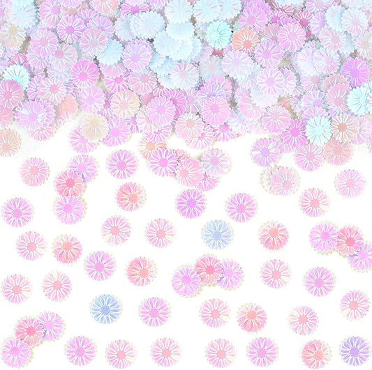 500 PCS Daisy Cupcake Toppers White Mini Daisy Flowers Cake Decorations Picks White Flowers for Bridal Engagement Baby Shower Christma Theme Kids Birthday Party Decor Supplies