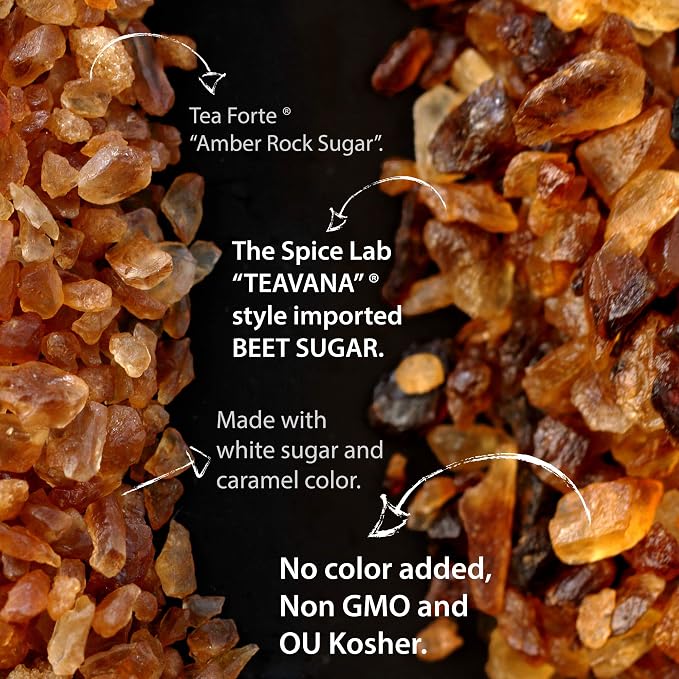Belgian Rock Sugar - (5lb Bag) Natural REAL Beet Sugar - Brown Rock Sugar - Teavana Style Tea Sugar - Perfect Sugar Cube or Cane Sugar Replacement - Natural Belgian Amber Sugar for Tea By The Sugar Lab