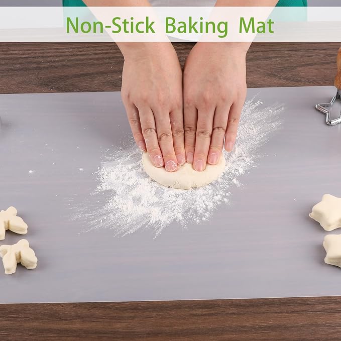 Small Translucent Silicone Mats: 7.9”x9.5” Clear Non-Slip Countertop Protector Liner - Heat Resistant Non-Stick Baking Mat 2/Pack